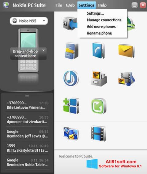 Screenshot Nokia PC Suite für Windows 8.1