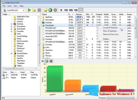 Screenshot Folder Size für Windows 8.1