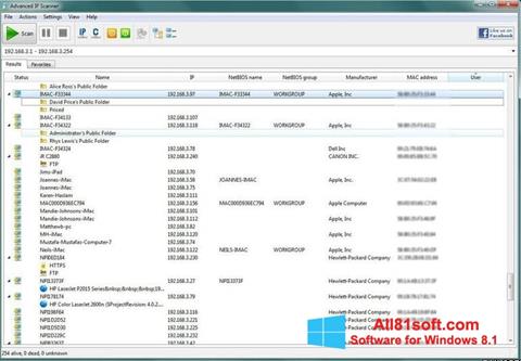 Screenshot Advanced IP Scanner für Windows 8.1