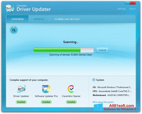 Screenshot Carambis Driver Updater für Windows 8.1