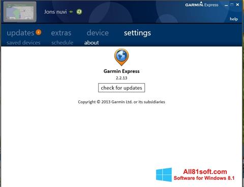 Screenshot Garmin Express für Windows 8.1